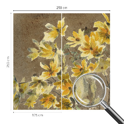 3D photo wallpaper mural with a sunny bouquet design