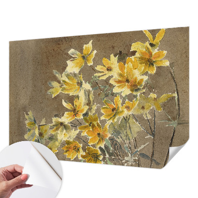 3D photo wallpaper mural with a sunny bouquet design