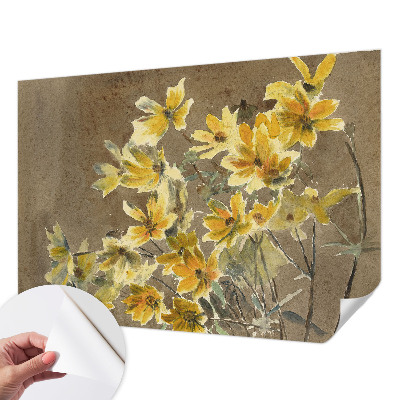 3D photo wallpaper mural with a sunny bouquet design