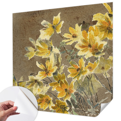 3D photo wallpaper mural with a sunny bouquet design