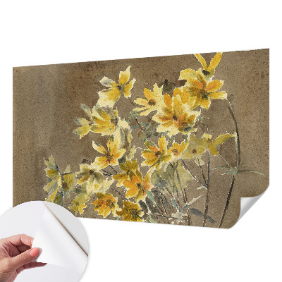 3D photo wallpaper mural with a sunny bouquet design