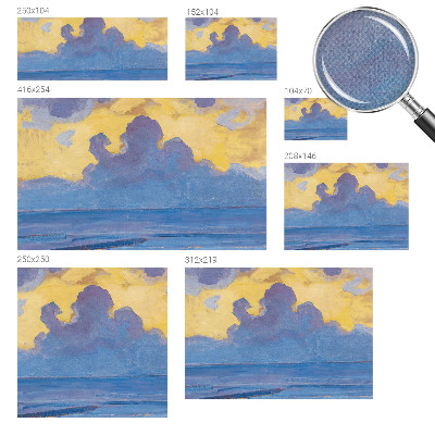 Children's wall mural with a cloudscape design