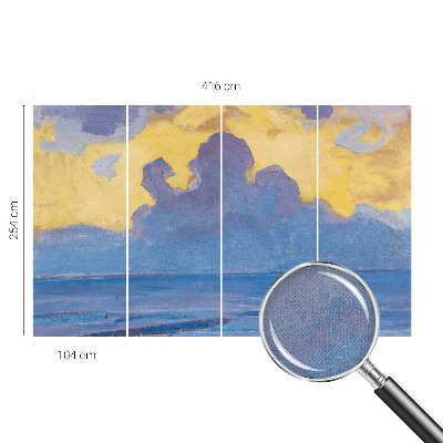 Children's wall mural with a cloudscape design