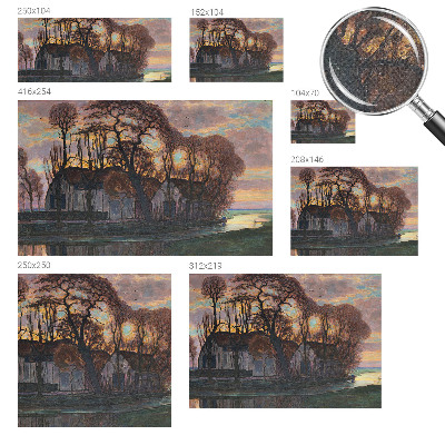 Nursery wall mural with an evening landscape scene