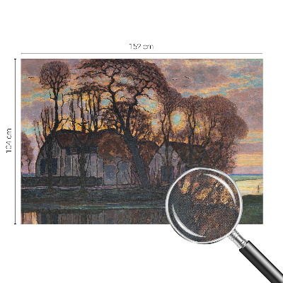 Nursery wall mural with an evening landscape scene
