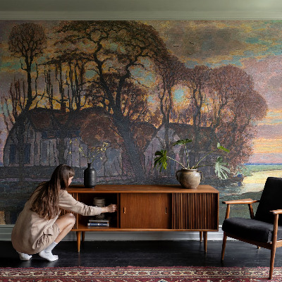 Nursery wall mural Evening landscape
