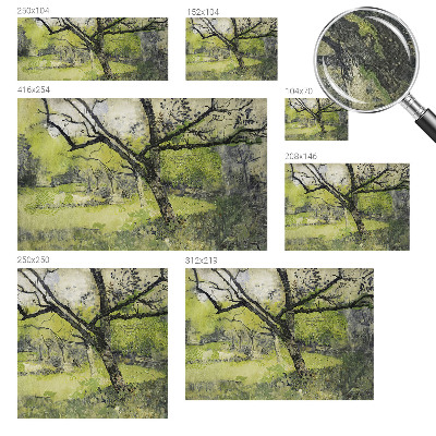Baby room wall mural with a spring park design