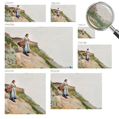 Self-adhesive wall mural with a female landscape motif