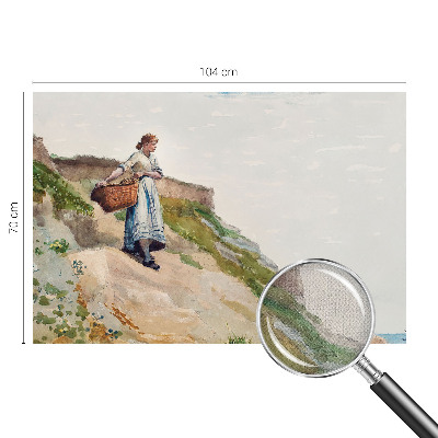 Self-adhesive wall mural with a female landscape motif