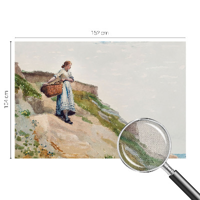 Self-adhesive wall mural with a female landscape motif