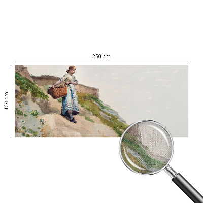 Self-adhesive wall mural with a female landscape motif