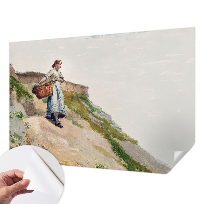 Self-adhesive wall mural with a female landscape motif