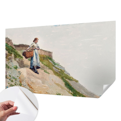 Self-adhesive wall mural with a female landscape motif