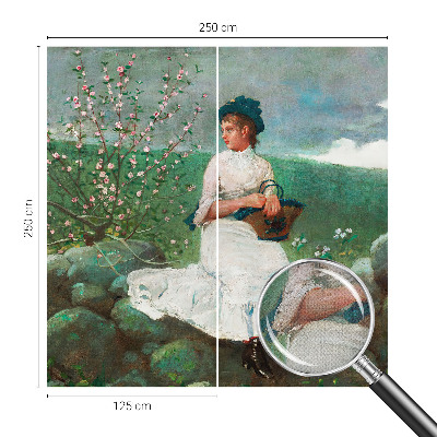 Self-adhesive photo wallpaper with a flowery peaceful design