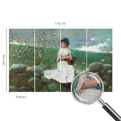 Self-adhesive photo wallpaper with a flowery peaceful design