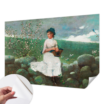 Self-adhesive photo wallpaper with a flowery peaceful design