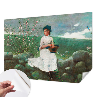 Self-adhesive photo wallpaper with a flowery peaceful design