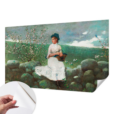 Self-adhesive photo wallpaper with a flowery peaceful design