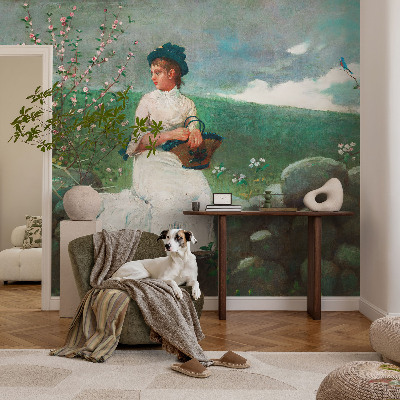 Self-adhesive photo wallpaper with a flowery peaceful design