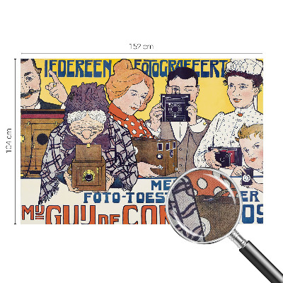 Stick-on wall mural with a photography-themed design