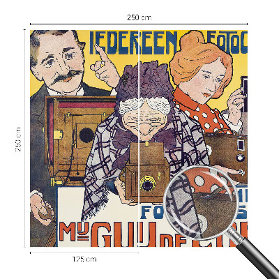 Stick-on wall mural with a photography-themed design