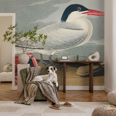 Peel and stick wall mural for living room with a sea scenery design