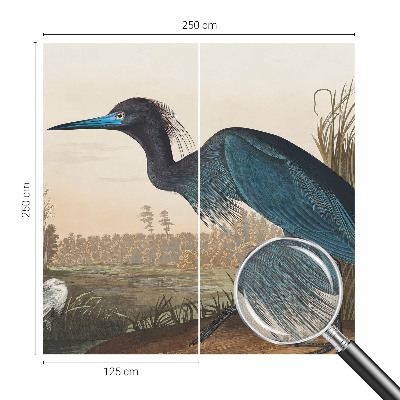 Stick-on wall mural with a water birds motif