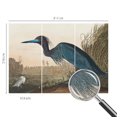 Stick-on wall mural with a water birds motif