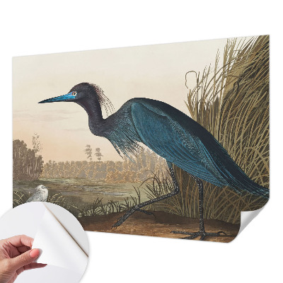 Stick-on wall mural with a water birds motif