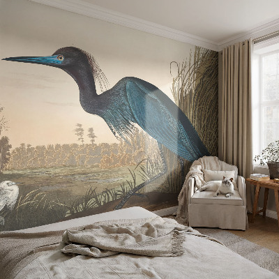 Stick-on wall mural with a water birds motif