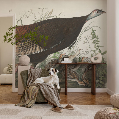 Removable wall mural wallpaper featuring a natural harmony design