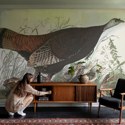 Removable wall mural wallpaper featuring a natural harmony design