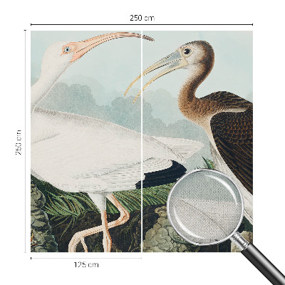 Peel and stick wall mural for bedroom with a pair of birds motif