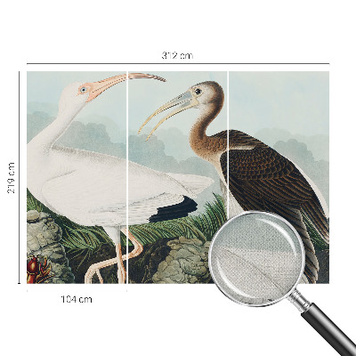 Peel and stick wall mural for bedroom with a pair of birds motif