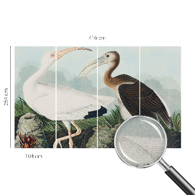Peel and stick wall mural for bedroom with a pair of birds motif