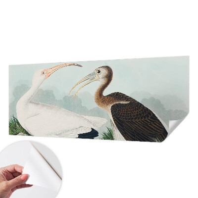 Peel and stick wall mural for bedroom with a pair of birds motif