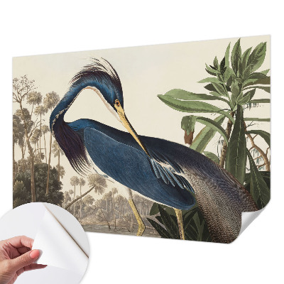 Nursery wall mural with an exotic nature motif