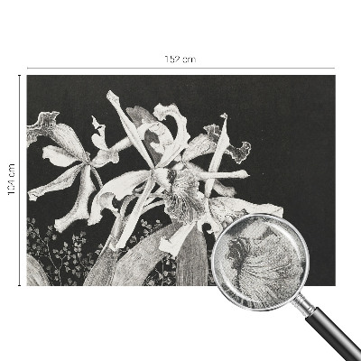 Baby room wall mural with an orchid illustration
