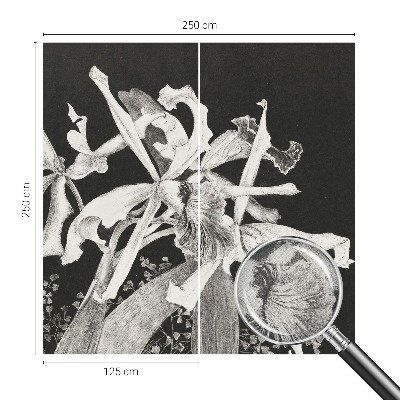 Baby room wall mural Orchid illustration