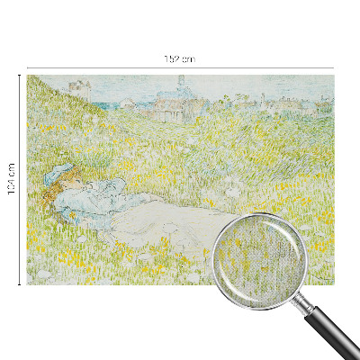 Removable wall mural wallpaper with a spring relaxation motif
