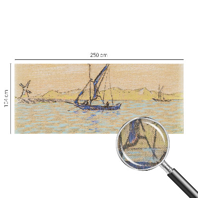 Peel and stick wall mural for living room with a sea of peace motif