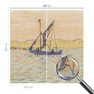 Peel and stick wall mural for living room with a sea of peace motif