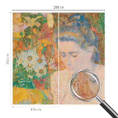 Peel and stick wallpaper mural Floral portrait