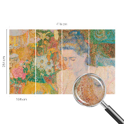 Peel and stick wallpaper mural Floral portrait
