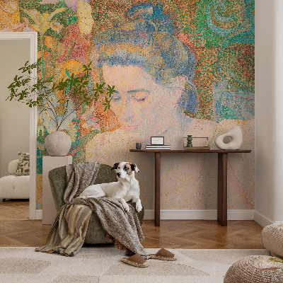 Peel and stick wallpaper mural Floral portrait