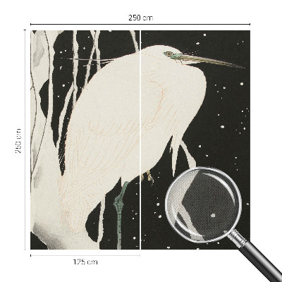 Peel and stick wall mural with a winter bird design