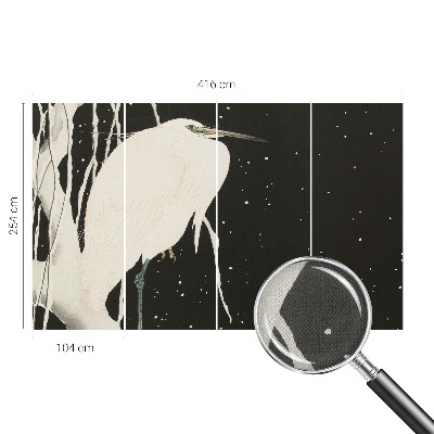 Peel and stick wall mural with a winter bird design