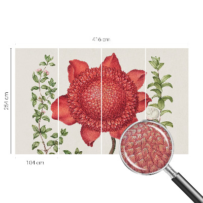 Peel and stick wall mural for bedroom with a floral elegance design