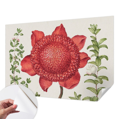 Peel and stick wall mural for bedroom with a floral elegance design