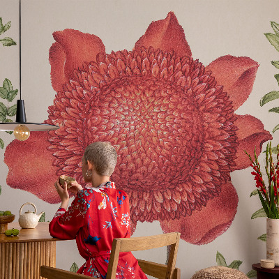 Peel and stick wall mural for bedroom with a floral elegance design